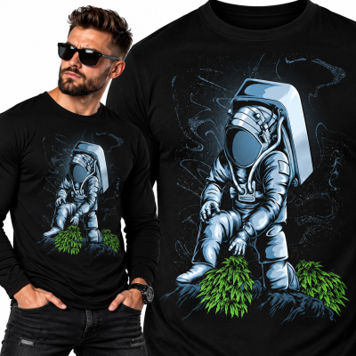 LONGSLEEVE ŚMIESZNY ASTRONAUT CANNABIS